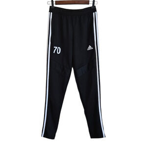 Adidas Sweatpants Athletic Soccer Ankle Zippers Black Youth Boy's Medium